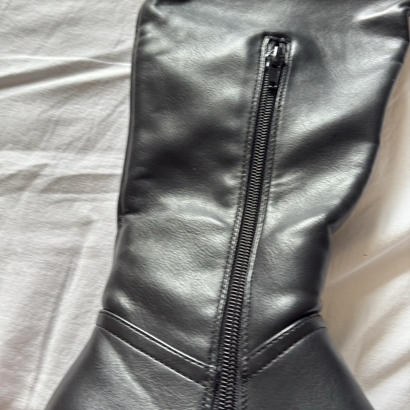 Call It Spring Black Knee High Riding Boots | Equestrian Fall Trend Faux Leather - Picture 6 of 8